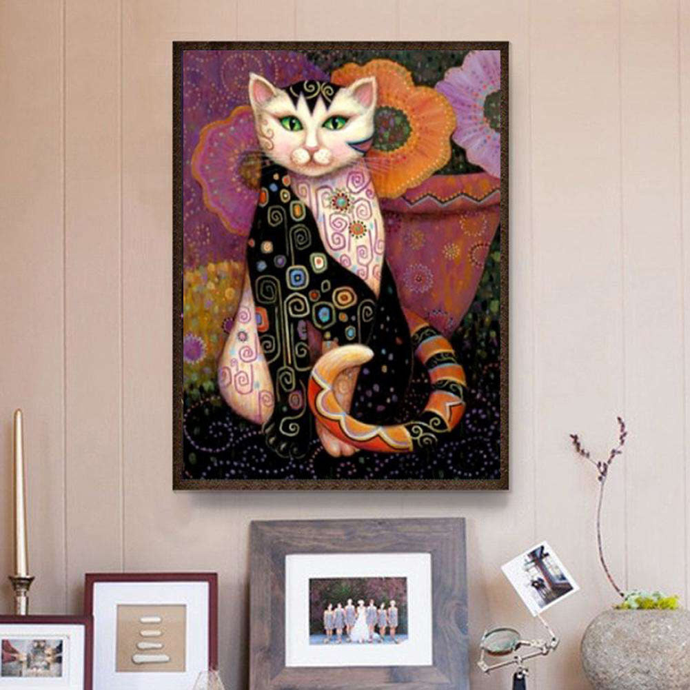 Diamond Painting Animal Series – Sparkling Cat Design for Stunning Home Decor - Decor Cravings