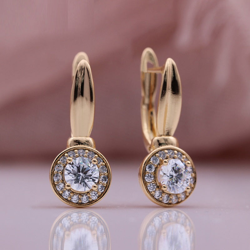 Rose Gold Plated Zircon Earrings – Timeless Elegance - Decor Cravings