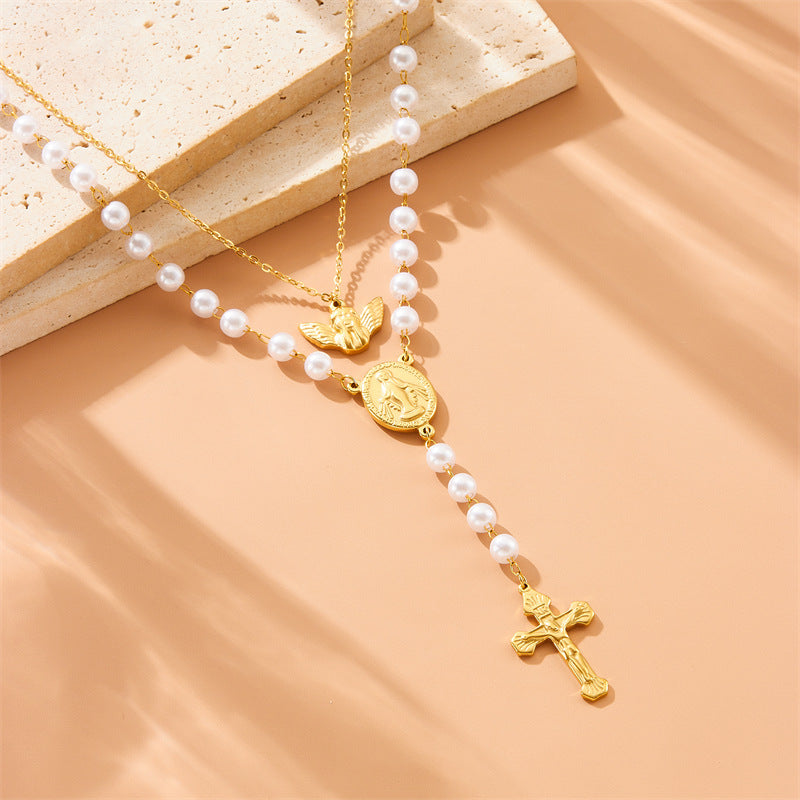 Tassel Cross Stainless Steel Ornament Necklace – Bold & Unique Faith-Inspired Design - Decor Cravings