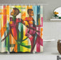 Modern Graffiti Shower Curtain – Black Girl Art with Big Earrings, African Urban Style - Decor Cravings