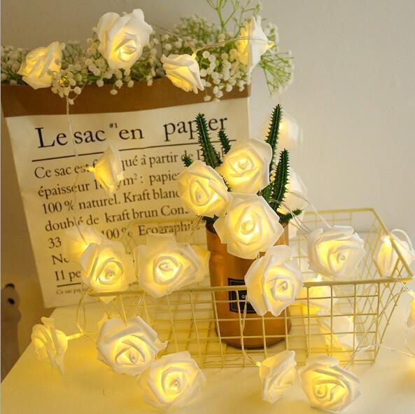 LED Rose Flower String Lights – Romantic Battery-Powered Room & Event Decor - Decor Cravings