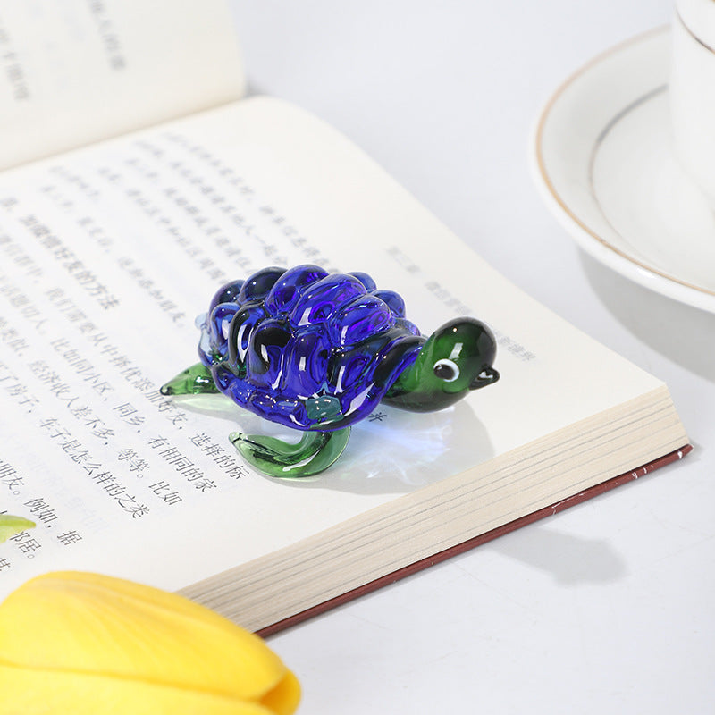 Handmade Mini Glass Turtle Figurine – Aquarium Decor & Home Ornament - Decor Cravings