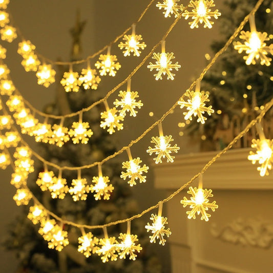 Snowflake LED String Lights – Cozy Home & Event Wall Decor - Decor Cravings