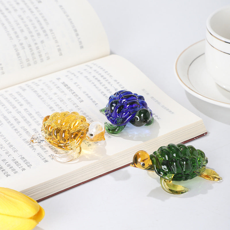 Handmade Mini Glass Turtle Figurine – Aquarium Decor & Home Ornament - Decor Cravings