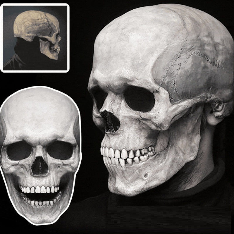 Full Head 3D Skull Mask Helmet with Movable Jaw – Horror Cosplay Skeleton Mask for Adults - Decor Cravings