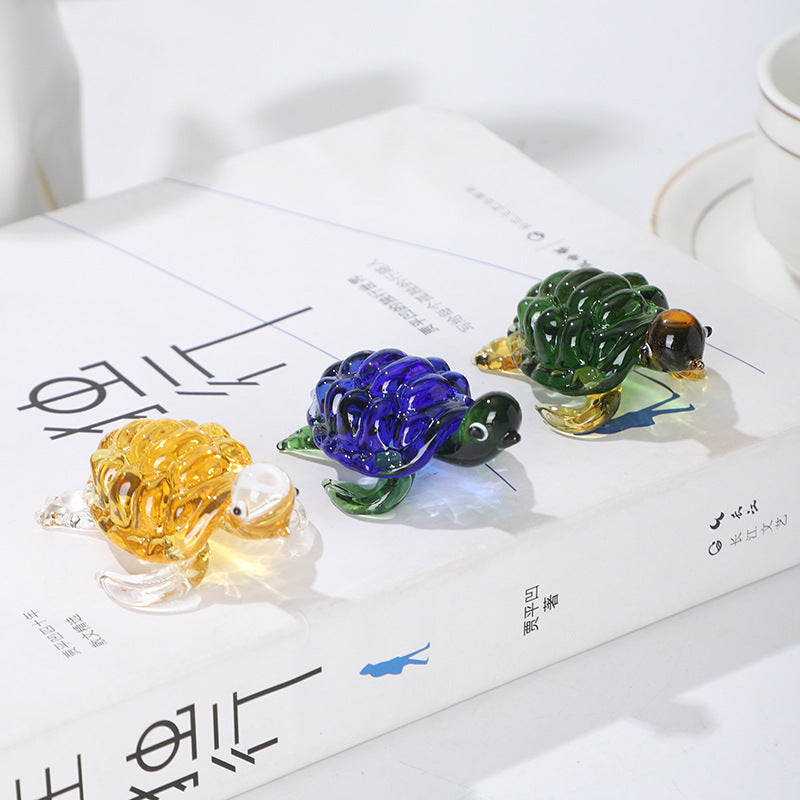 Handmade Mini Glass Turtle Figurine – Aquarium Decor & Home Ornament - Decor Cravings