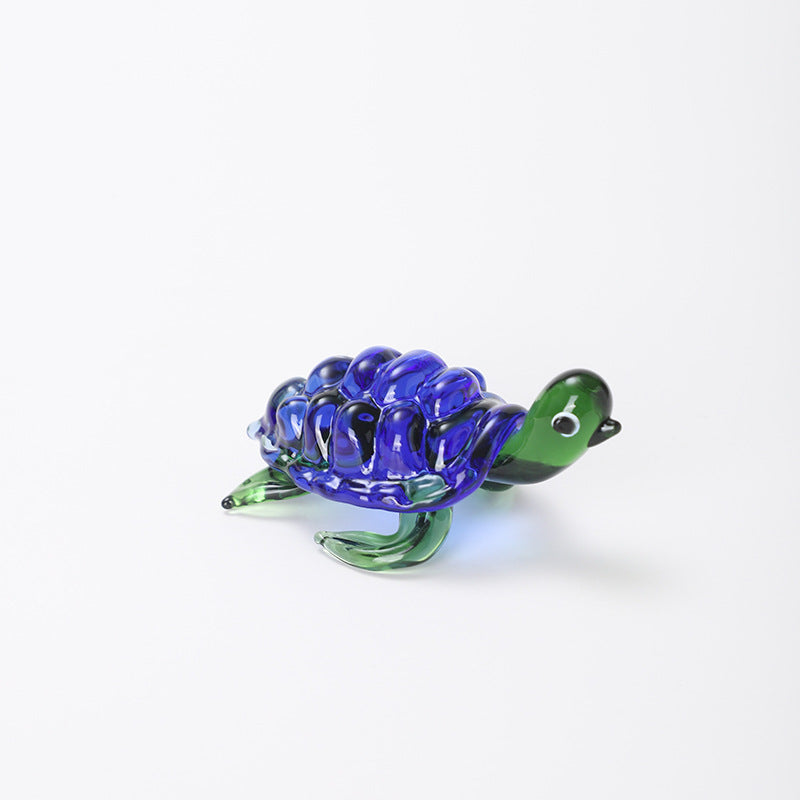 Handmade Mini Glass Turtle Figurine – Aquarium Decor & Home Ornament - Decor Cravings