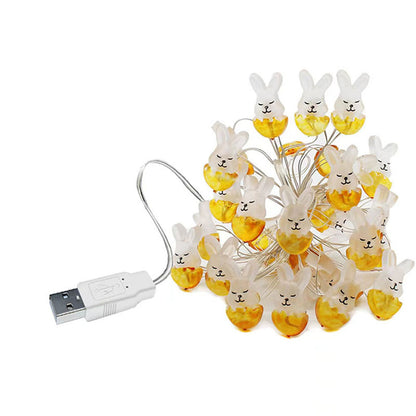 Carrot Rabbit Easter LED Lights – Battery Powered Decorative Garland - Decor Cravings