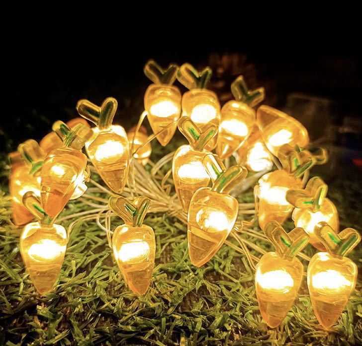 Carrot Rabbit Easter LED Lights – Battery Powered Decorative Garland - Decor Cravings