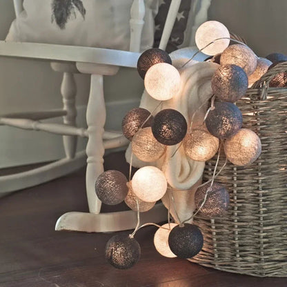 LED Cotton Ball Garland – Colorful Fairy Lights for Home Decor - Decor Cravings