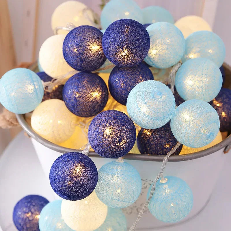 LED Cotton Ball Garland – Colorful Fairy Lights for Home Decor - Decor Cravings