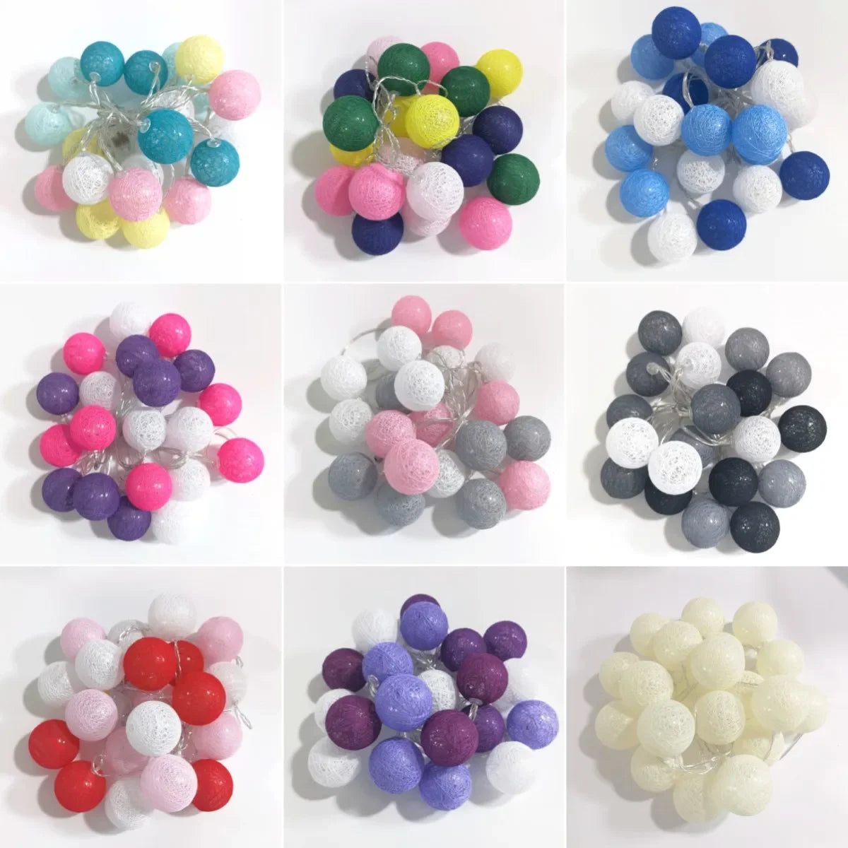 LED Cotton Ball Garland – Colorful Fairy Lights for Home Decor - Decor Cravings