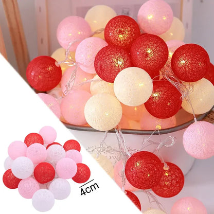 LED Cotton Ball Garland – Colorful Fairy Lights for Home Decor - Decor Cravings