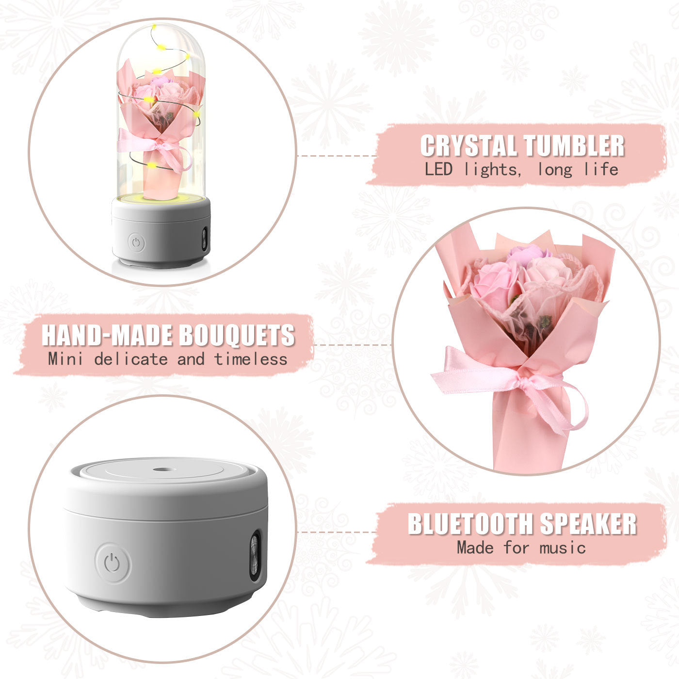 Creative 2-in-1 Bouquet LED Light & Bluetooth-Compatible Speaker – Stunning Mother's Day Gift - Decor Cravings