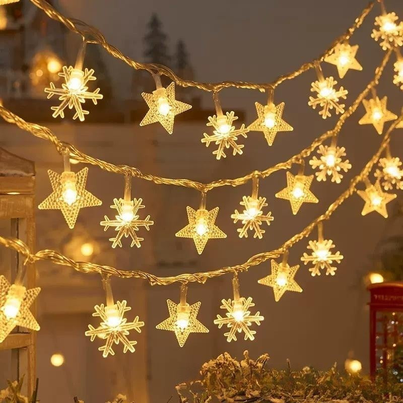 Snowflake LED String Lights – Cozy Home & Event Wall Decor - Decor Cravings